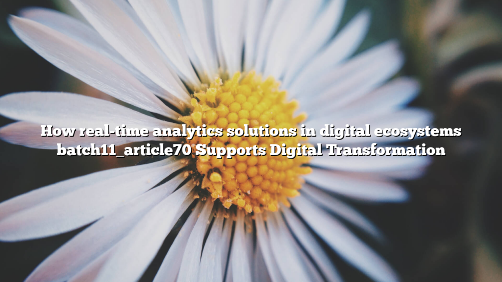 How real-time analytics solutions in digital ecosystems batch11_article70 Supports Digital Transformation