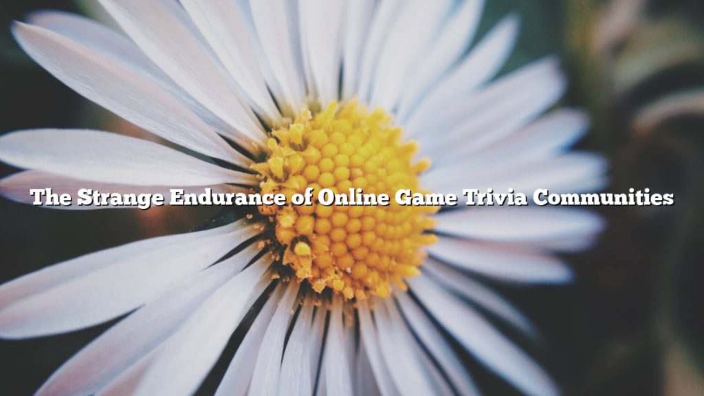 The Strange Endurance of Online Game Trivia Communities
